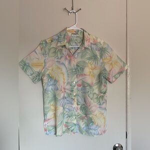 Alfred Dunner Green and Blue Casual Button Down Shirt‎